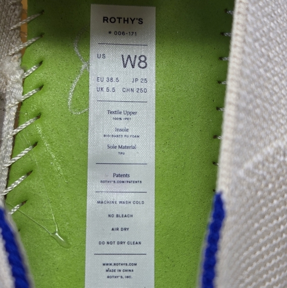 Rothy's Women's Slip On Sneakers Sz 8 Vanilla Bean Color Ultimate Comfort Shoes - Picture 12 of 14